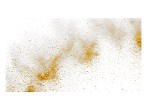 Golden dust isolated on transparent background