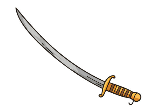 stylized  curved sword rendered in a vibrant orange background  Clean lines and a simple design make this a versatile graphic element  Perfect for dance martial arts or abstract concepts