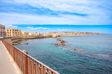 Obraz premium Coast in the centre of Syracuse city, Sicily