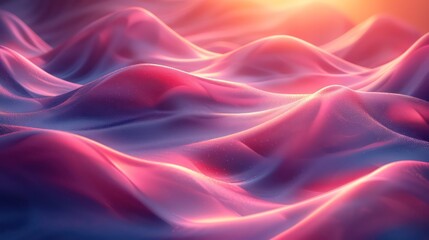 Obraz premium A vibrant display of undulating, textured surfaces in soft pinks and purples, illuminated by a warm light source, creating a captivating and mesmerizing visual effect.