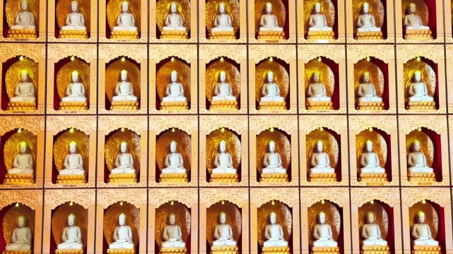 Intricate details of Fo Guang Shan Nan Tien Temple interior