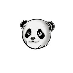 black and white panda silhouette