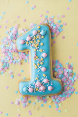 birthday cookie with number 1