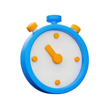 3d minimal time management concept. urgent work. fast service. A stopwatch. 3d illustration.