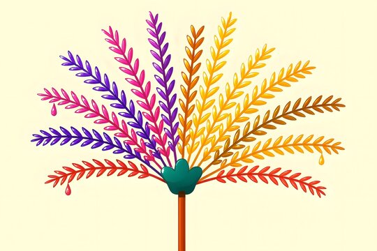 Malaysian manggar flower picture illustration. Traditional classic Malay style decoration for Malaysian official events