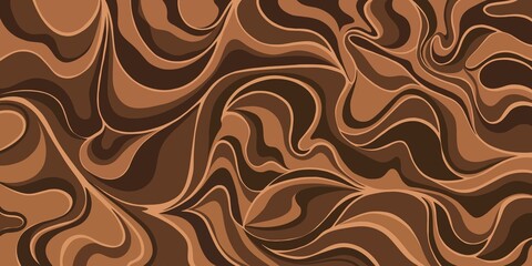 Organic pattern with swirls in a brown and beige palette