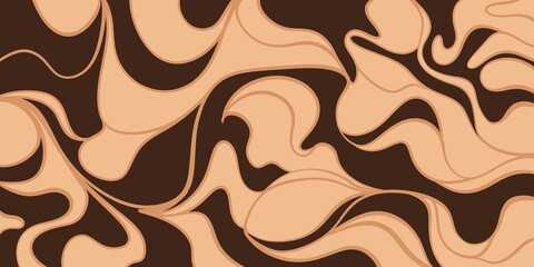 Abstract wavy pattern in a beige and brown palette