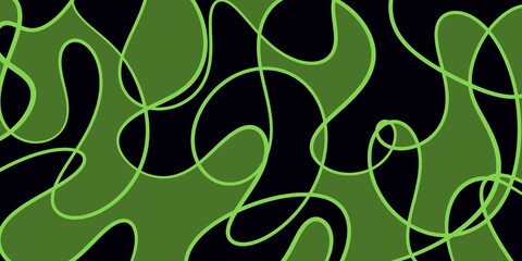 Wavy pattern in a bright green palette with organic shapes