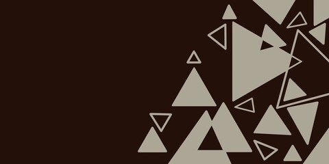 Dark background with beige triangles in the corner of the composition
