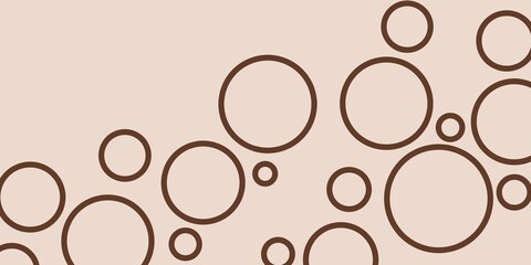 Beige background with circles of different sizes in an abstract style