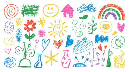 Obraz premium Vibrant hand drawn doodles collection for creative projects