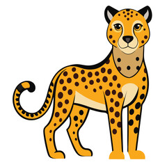 cheetah cartoon isolated on white