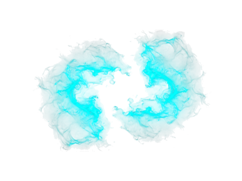 Abstract blue smoke on white isolated on transparent background - Powered by Adobe