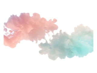 Colorful smoke isolated on transparent background
