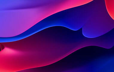 Modern Digital Art with Flowing Shapes in Purple, Magenta, and Blue Tones