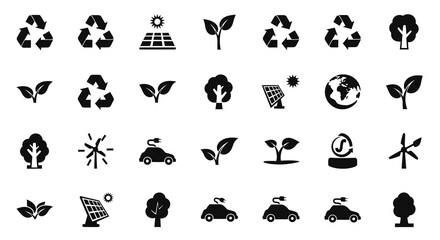 Eco-Friendly Icons Sustainability Symbols Collection
