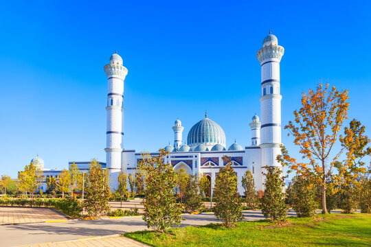 Central Cathedral Mosque of Dushanbe city aerial view