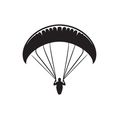 paraglider in sky vector silhouette clip art logo design illustration