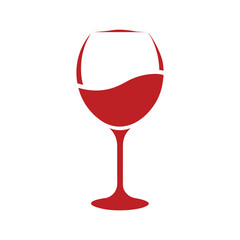 Wine Glass Logo Simple Outline White Background Vector