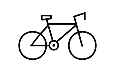 Fototapeta premium Minimal Bicycle Line Icon – Fitness, Travel, Cycling Symbol
