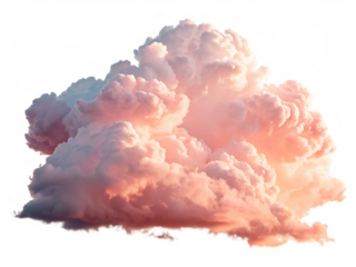 Pink Cumulus Cloud with Grunge Border and Glitch Effects weather isolated on a transparent background