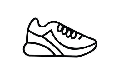 Running Shoe Line Icon – Fitness, Sport, Training Symbol
