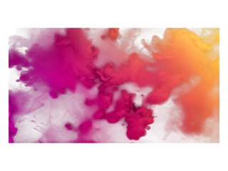 Colorful smoke on transparent background