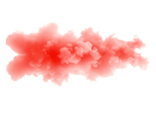 Red smoke isolated on transparent background