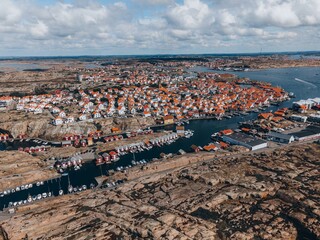 Aerial views of Sm&ouml;gen in Western Sweden