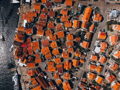 Aerial views of Sm&ouml;gen in Western Sweden