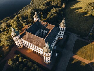 Aerial views of Skokloster Castle in Skokloster, Sweden