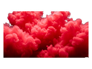 Bright red smoke on transparent background