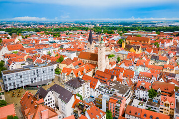 Naklejka premium Ingolstadt old town aerial panoramic view