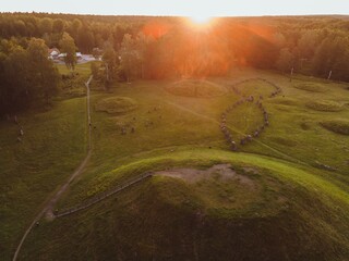 Aerial views of Anundshog in Vasteras, Sweden