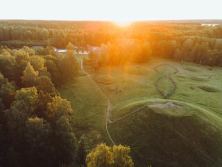 Aerial views of Anundshog in Vasteras, Sweden