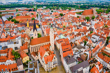 Naklejka premium Ingolstadt old town aerial panoramic view
