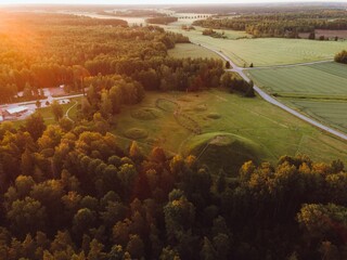 Aerial views of Anundshog in Vasteras, Sweden
