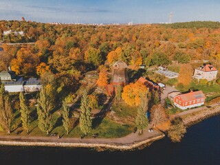 Aerial Views of Djurgarden in Stockholm, Sweden