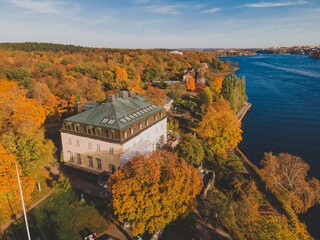 Aerial Views of Djurgarden in Stockholm, Sweden