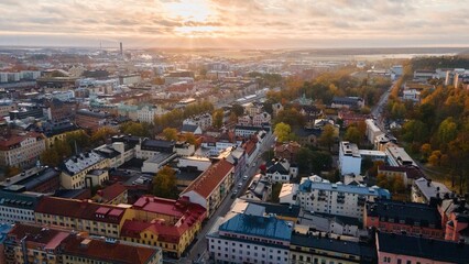 Aerial views of Uppsala in Eastern Sweden