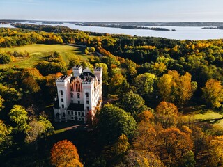 Aerial Views of Bogesunds Castle in Vaxholm, Sweden