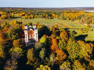 Aerial Views of Bogesunds Castle in Vaxholm, Sweden