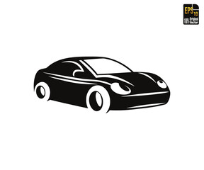 Modern sports car vector illustration with colorful automotive icon set