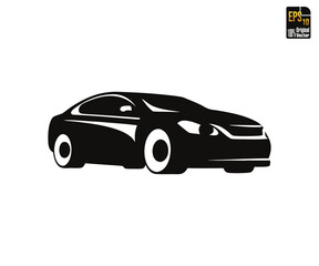 Contemporary Sleek Stylish Luxury Car Illustration Silhouette Design