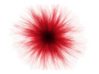 Red fractal bloom isolated on transparent background