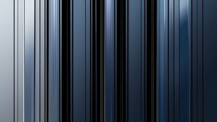 Obraz premium A gradient composition featuring vertical stripes in black transitioning to deep blue with narrow glass rays., soft lighting enhances the smooth color blend, digital art style