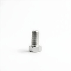 Close-up shot of a shiny, silver metal bolt with a hexagonal head and threaded shaft.