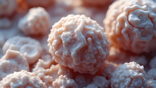 Microscopic image of large struvite kidney stones, known for their rapid growth and associated with chronic urinary tract infections. 