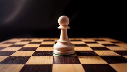 white pawn advances on classic chessboard a strategic move in progress