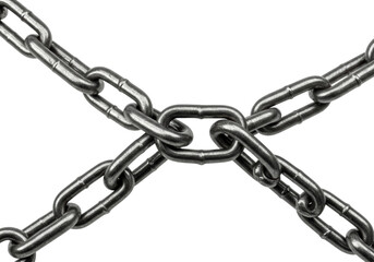 Obraz premium Industrial chain links intertwined shot metal texture studio environment abstract concept. Cut out PNG